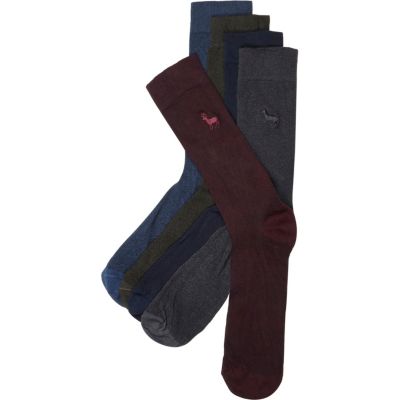 Red stag icon socks multipack